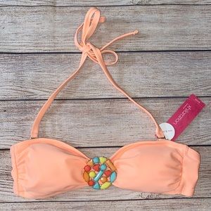 NWT Bikini Top with Gorgeous Center Brooch
